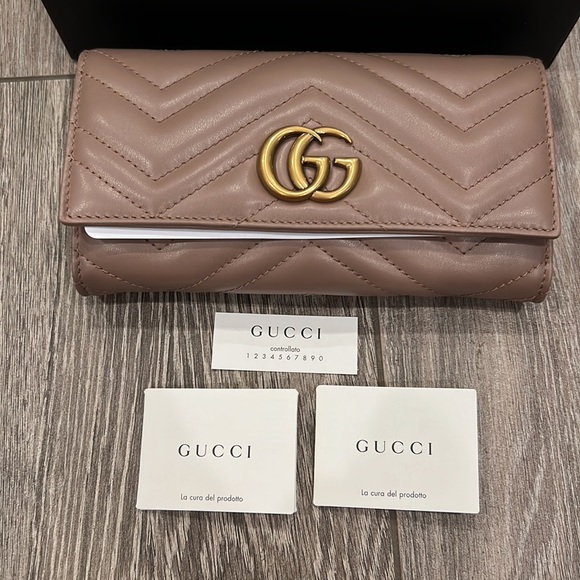 NWT AUTHENTIC Gucci Marmont Leather Continental Wallet - Picture 2 of 9